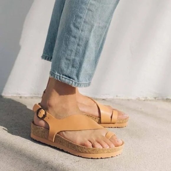 Soludos Womens Maya‎ Sandals Natural Leather Brown Size 10 - Picture 1 of 12